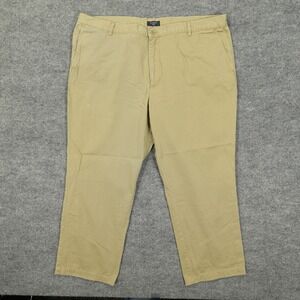 Vintage Dockers Pants Mens 44x28 Beige Relaxed Fit Flat Front Khakis Cotton